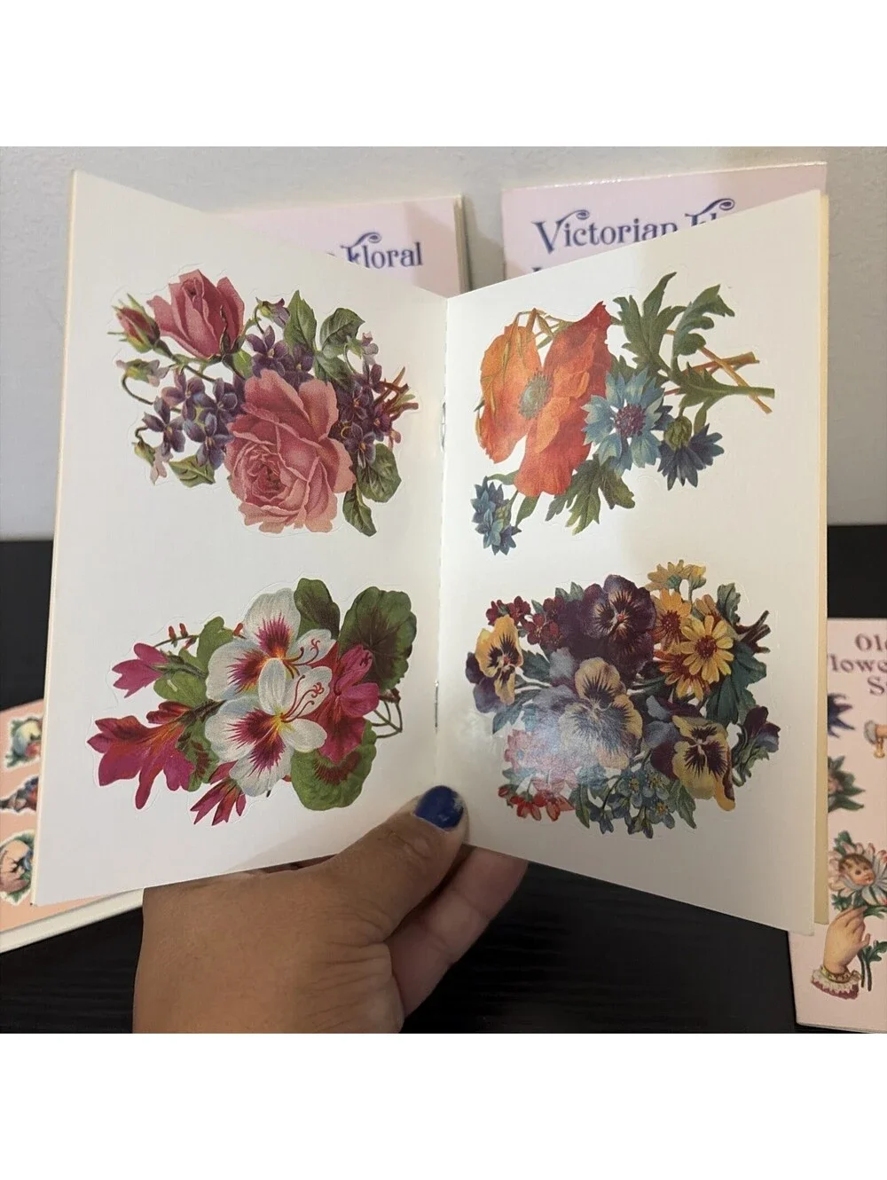 Old Time Victorian Stickers Floral Flower Children And Floral Initials Stickers